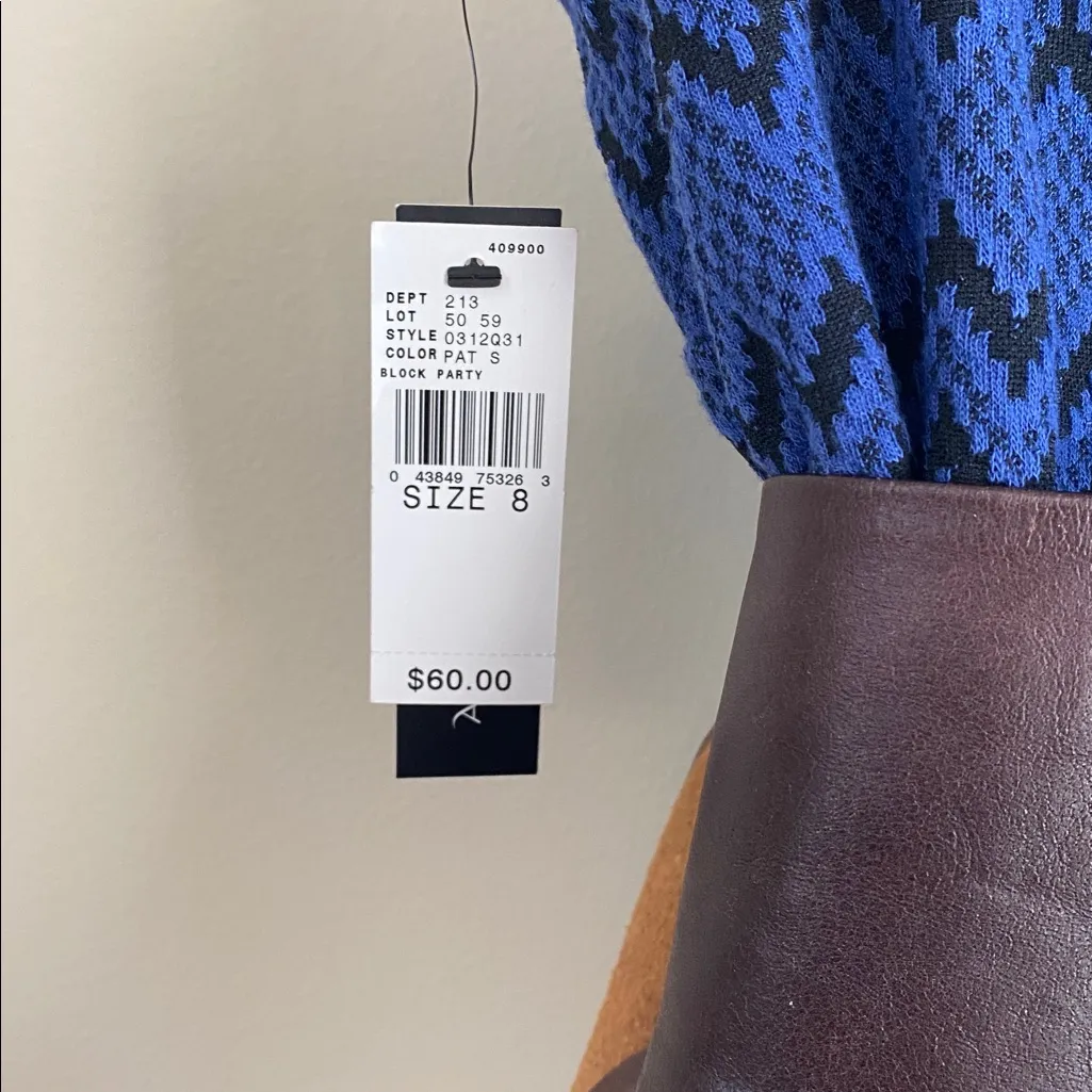 AB Studio Blue Zigzag Pattern Dress size 8 - Image 5