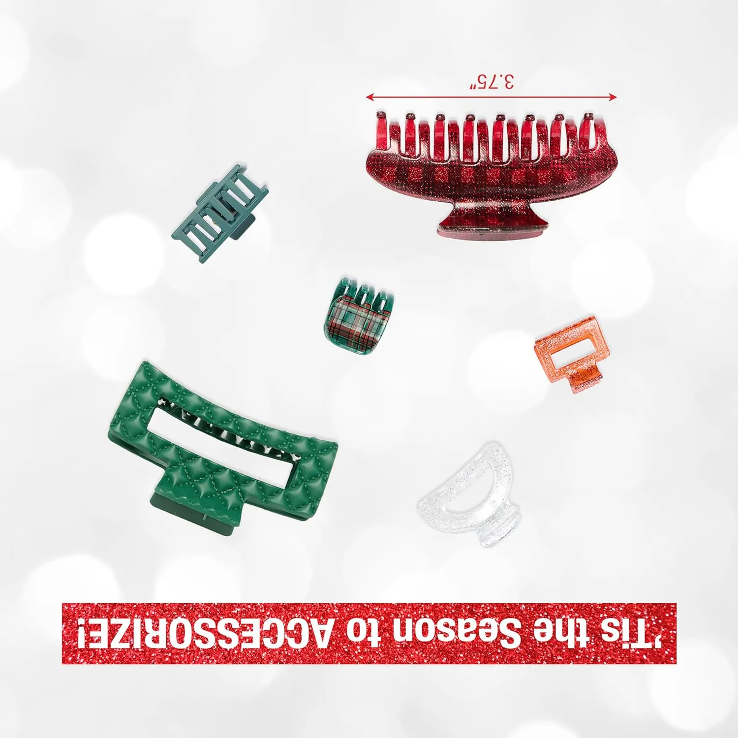 Scunci by Conair 6pk Claw Clips Hair Accessories Assorted Colors and Sizes - Image 4