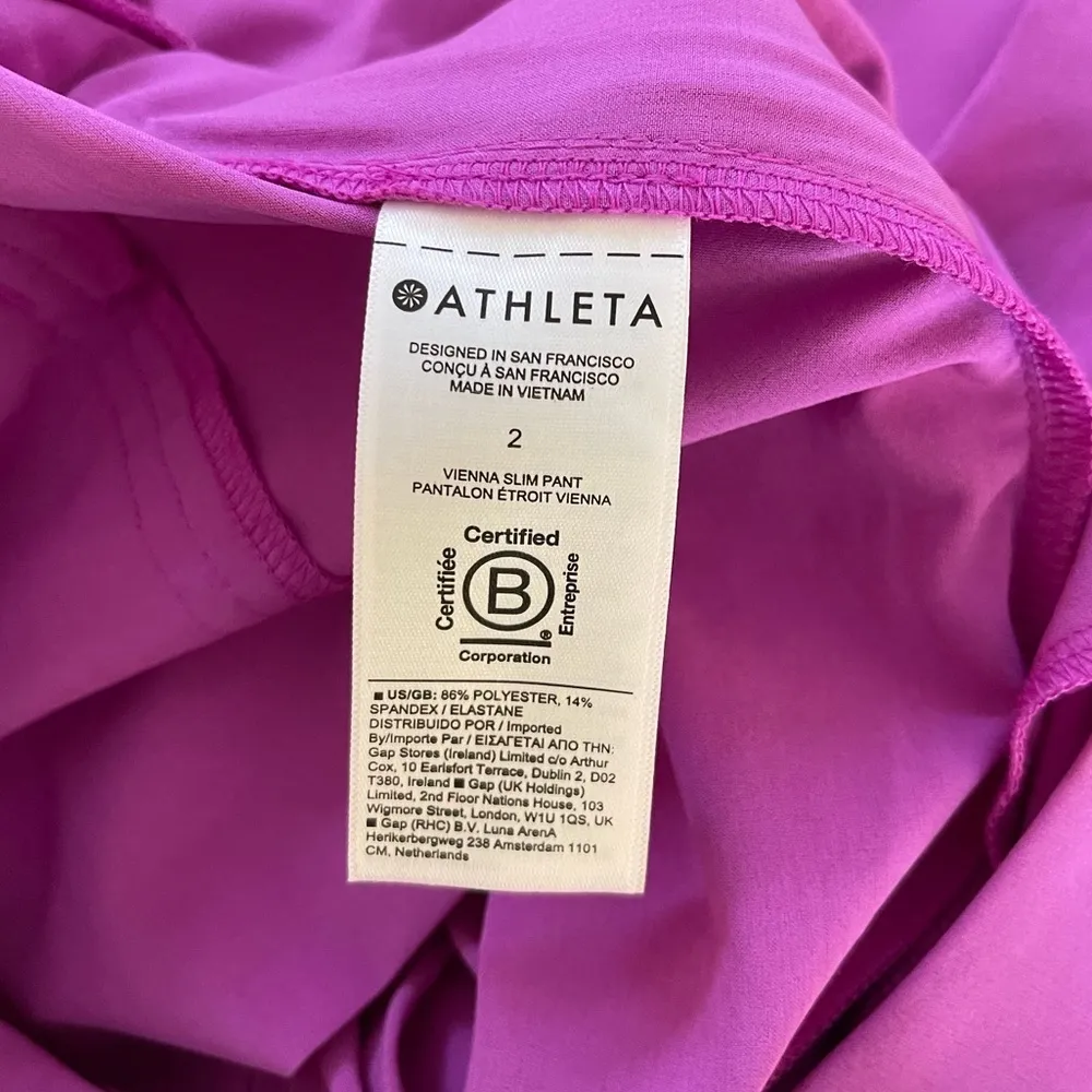 Athleta Brooklyn Heights high rise quick dry lightweight purple pull on pants, 2 - Image 5