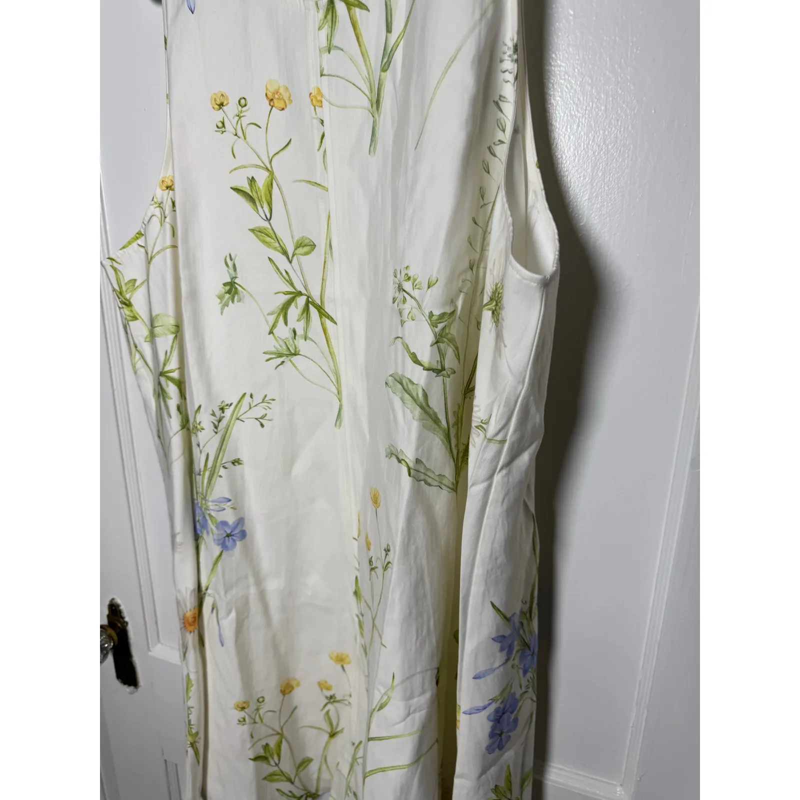 H&M Women's White Floral Tank Shift Swing Trapeze Dress Size XXL NWT - Image 3