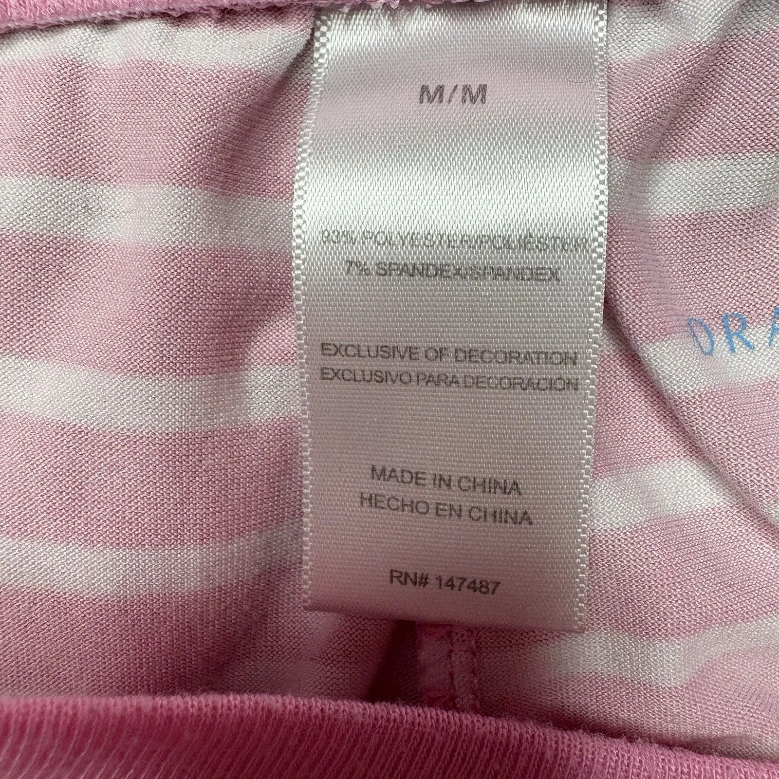 Draper James Pink Stripe Long Sleeve Shorts Lounge PJ Set Size Medium Womens - Image 7