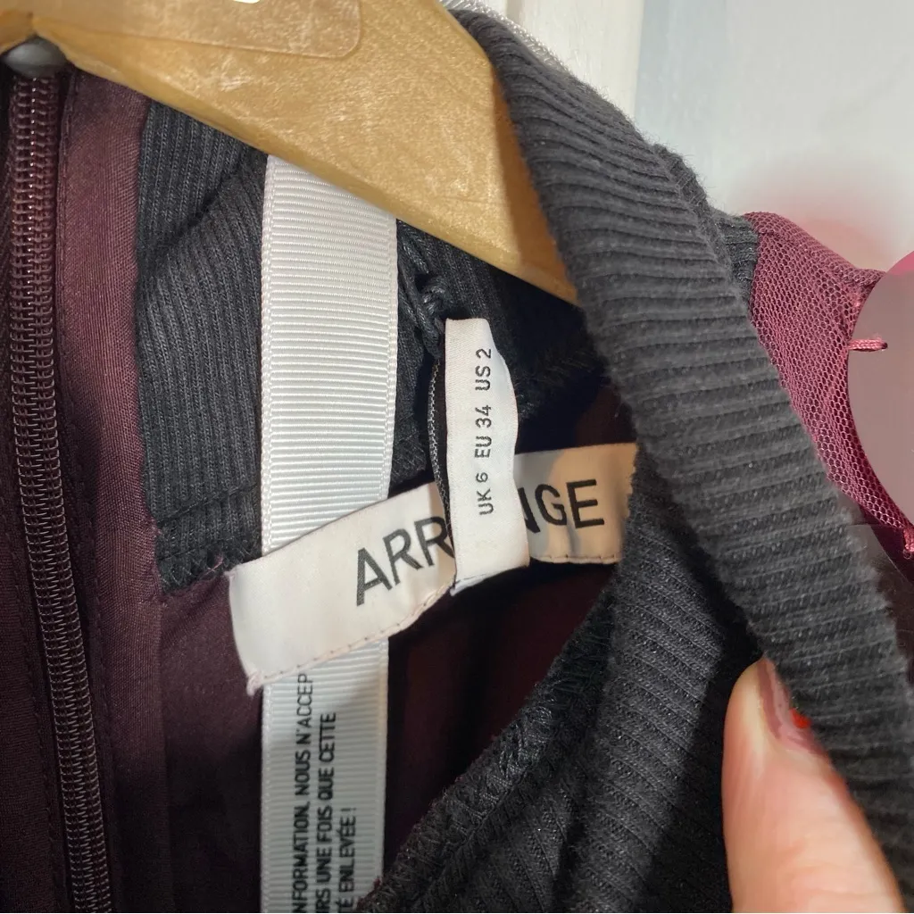 ASOS ARRANGE high neck paillette sequined fringe hem maxi dress in merlot size 2 Red - Image 7