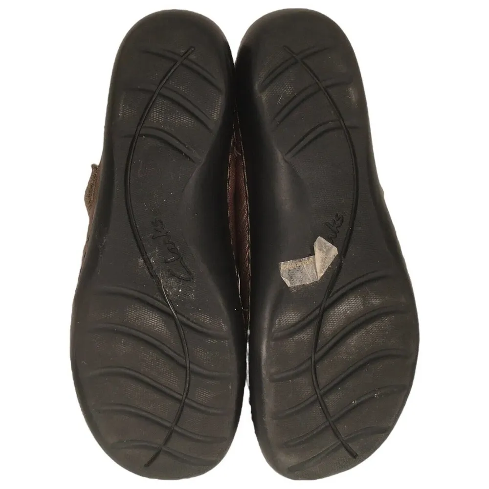 Clarks Womens Leather Ashland Spin Q Casual Slip On Shoes Metallic Brown 9 - Image 9