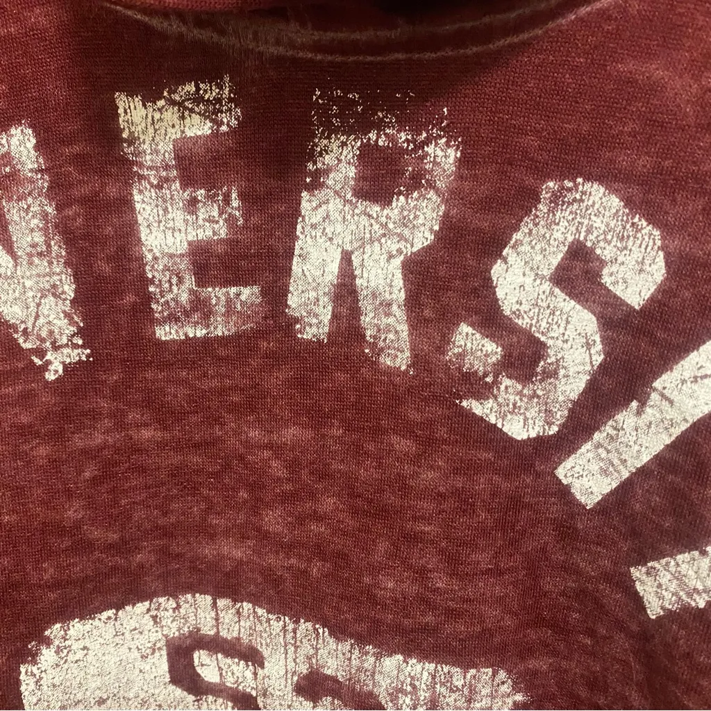 Maurices Womens Hoodie Hooded Tee T Shirt M Maroon Red University Athletic Dept - Image 4