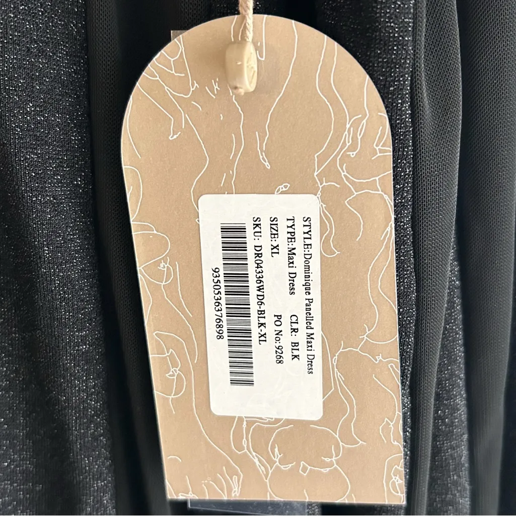 Meshki Dominique Sheer Panelled Maxi Dress Black XL NWT - Image 6