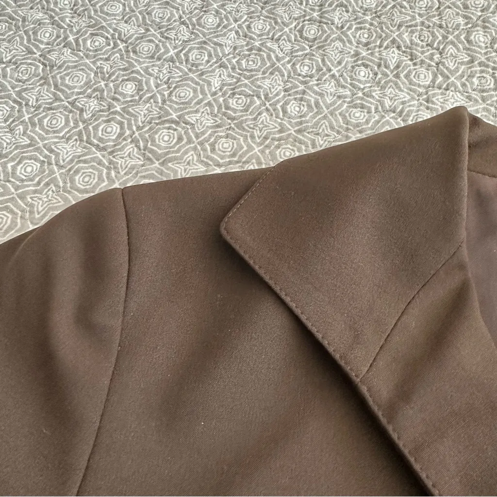 LAFAYETTE 148 New York Brown Wool Cropped Blazer Jacket Size 2 - Image 4