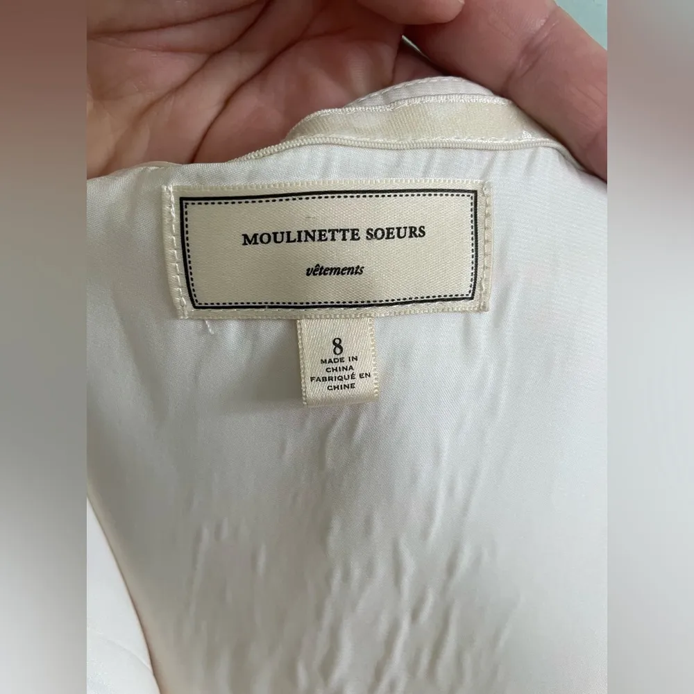 Anthropologie Moulinette Soeurs White Pink Sparkle Tweed Strapless Dress SZ 8 - Image 5