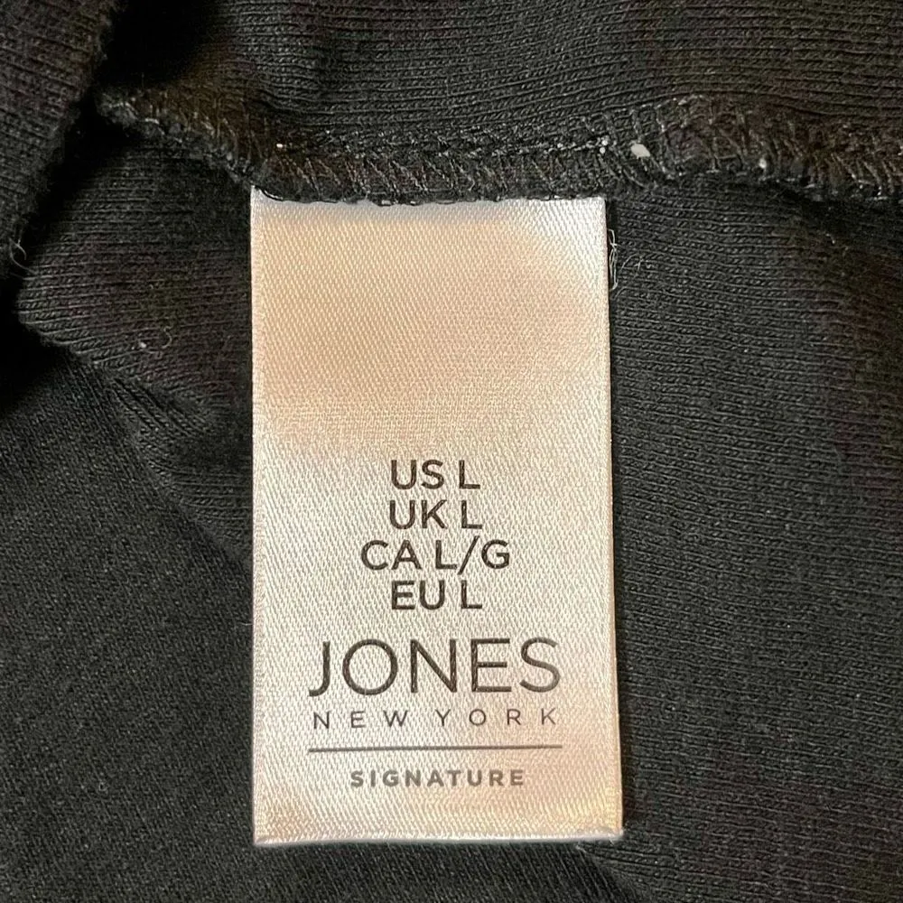 Jones New York 3/4 Sleeves Embellishment At Shoulder Black Shirt - Image 11