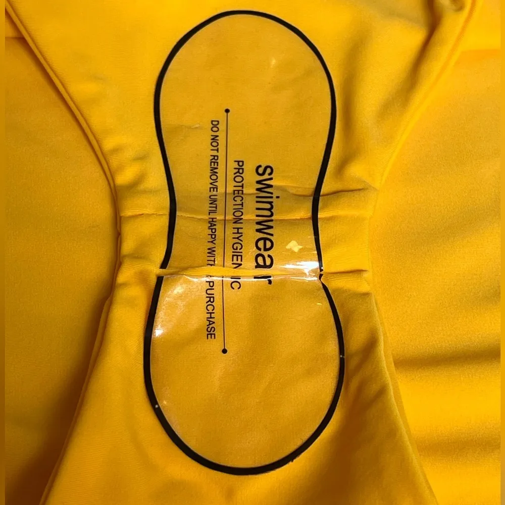 Bikini Hut Mustard Yellow Swimsuit Size M - Image 3