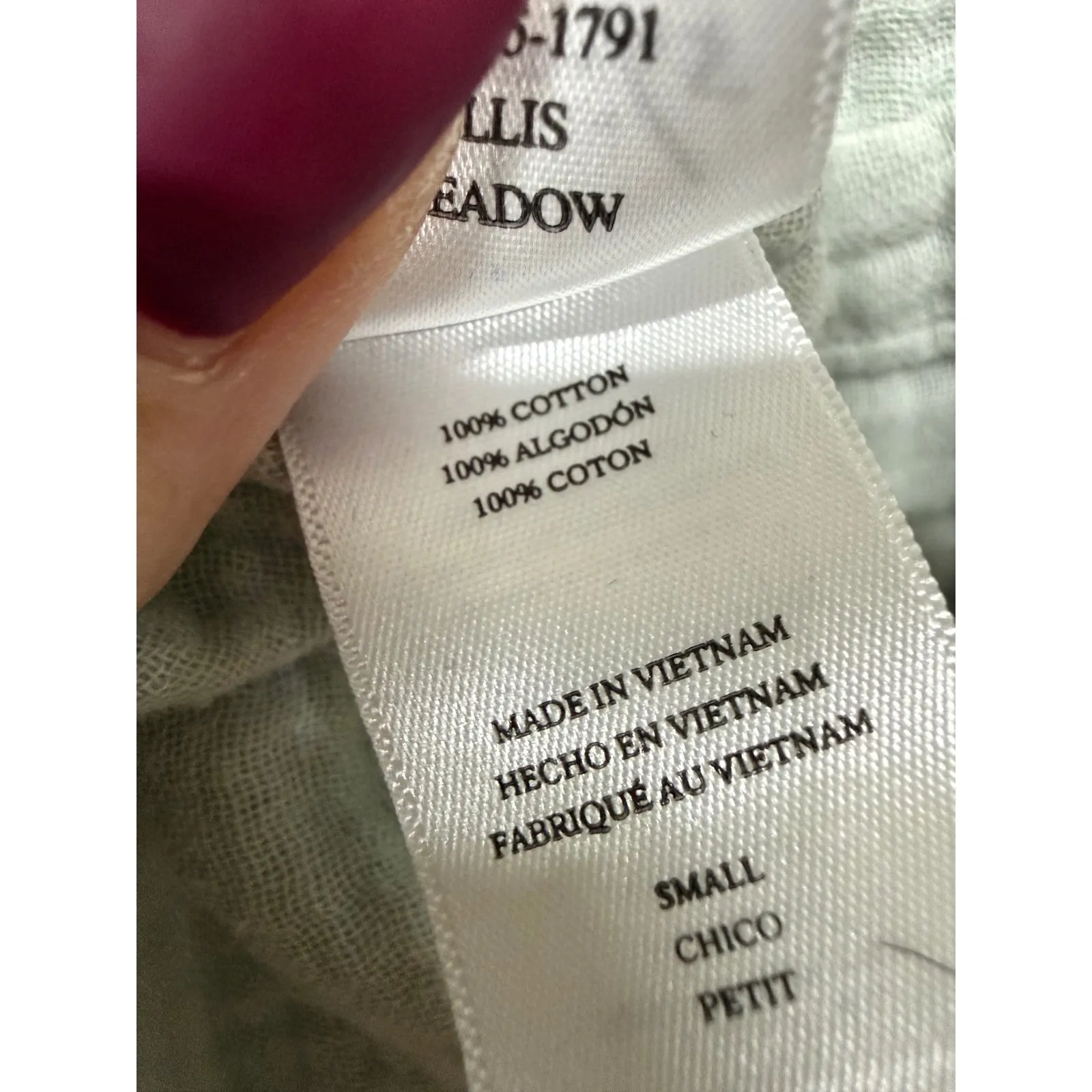 Rails Top Womens Small Green Gauze Ellis Meadow Button Up Long Sleeve Boho - Image 7