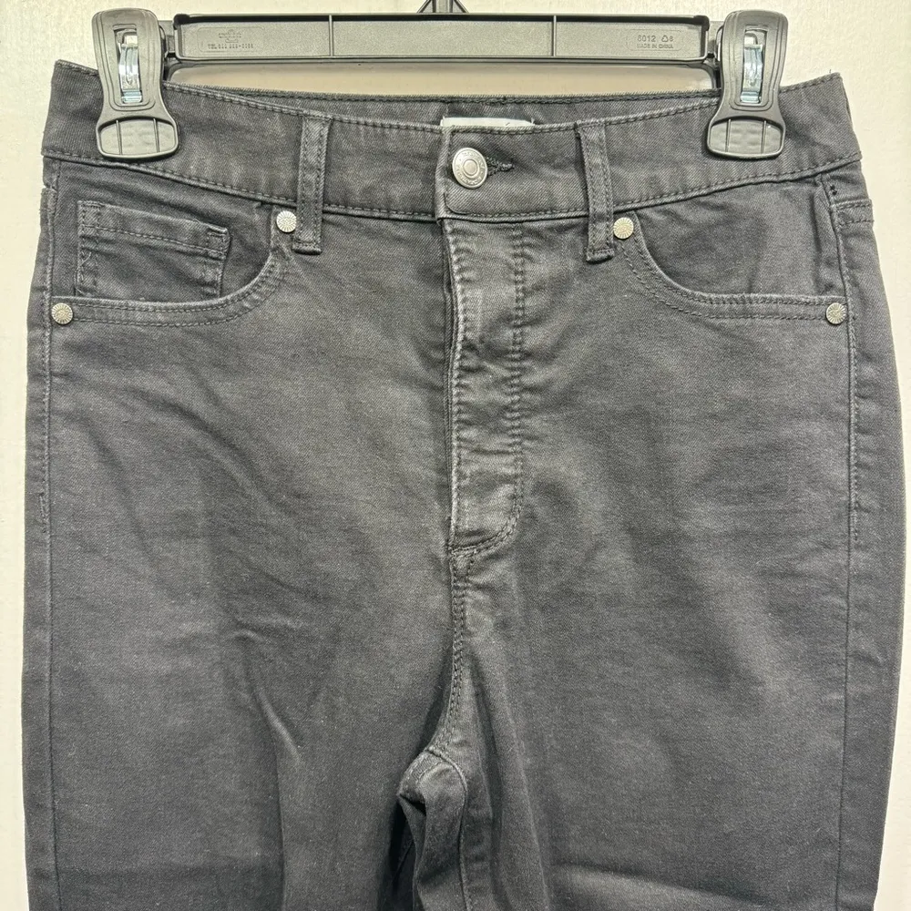 Sophia Vergara Black High Rise Button Fly Destructed Denim Slim Fit Jeans Size 4 - Image 9