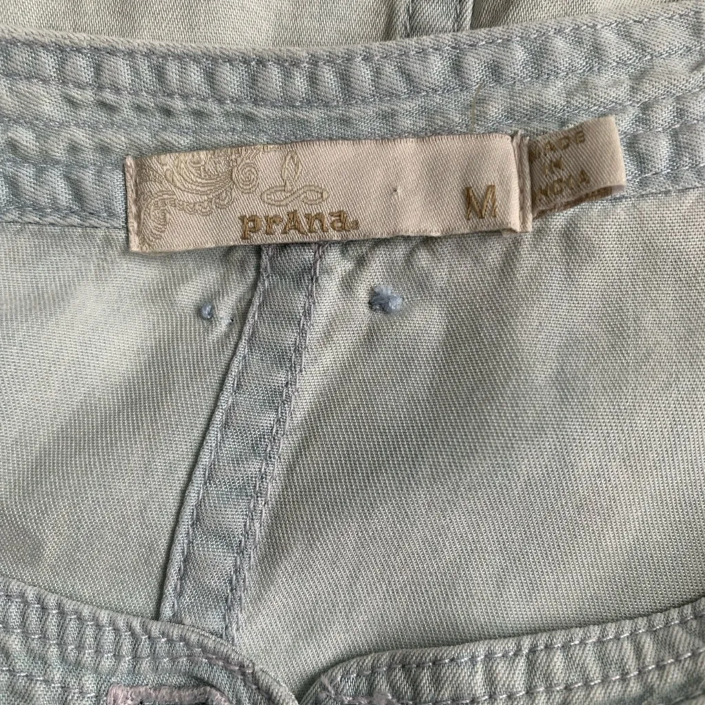 chambray long sleeve roll tab blue size medium tunic blouse - Image 5