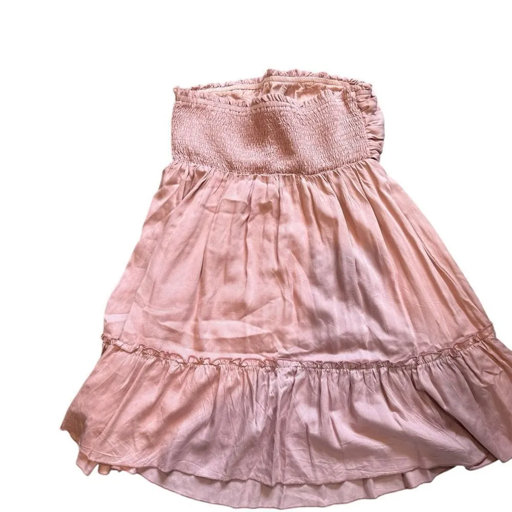 Peach Strapless Mini Dress - Image 10