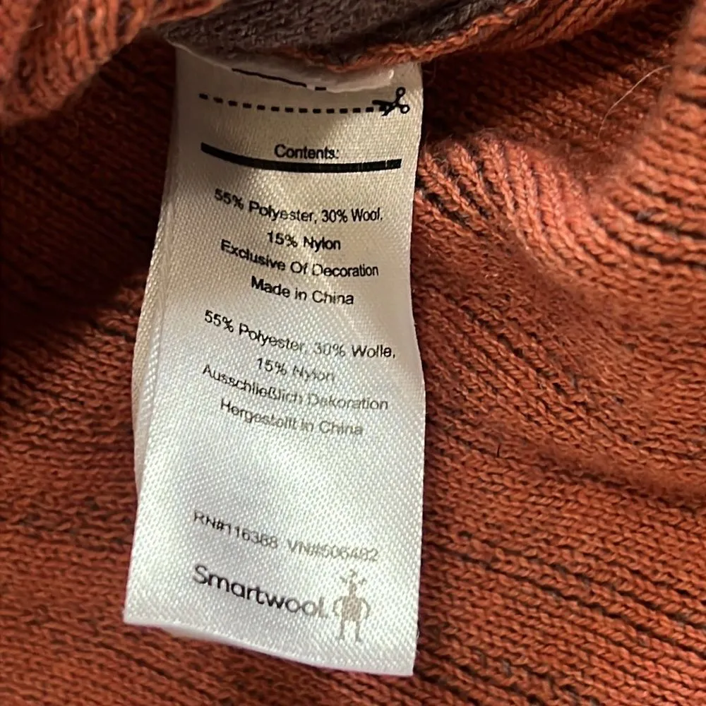 Smartwool Women's Sweater Ribbed V Neck Long Sleeve Baselayer Size Small - Image 9