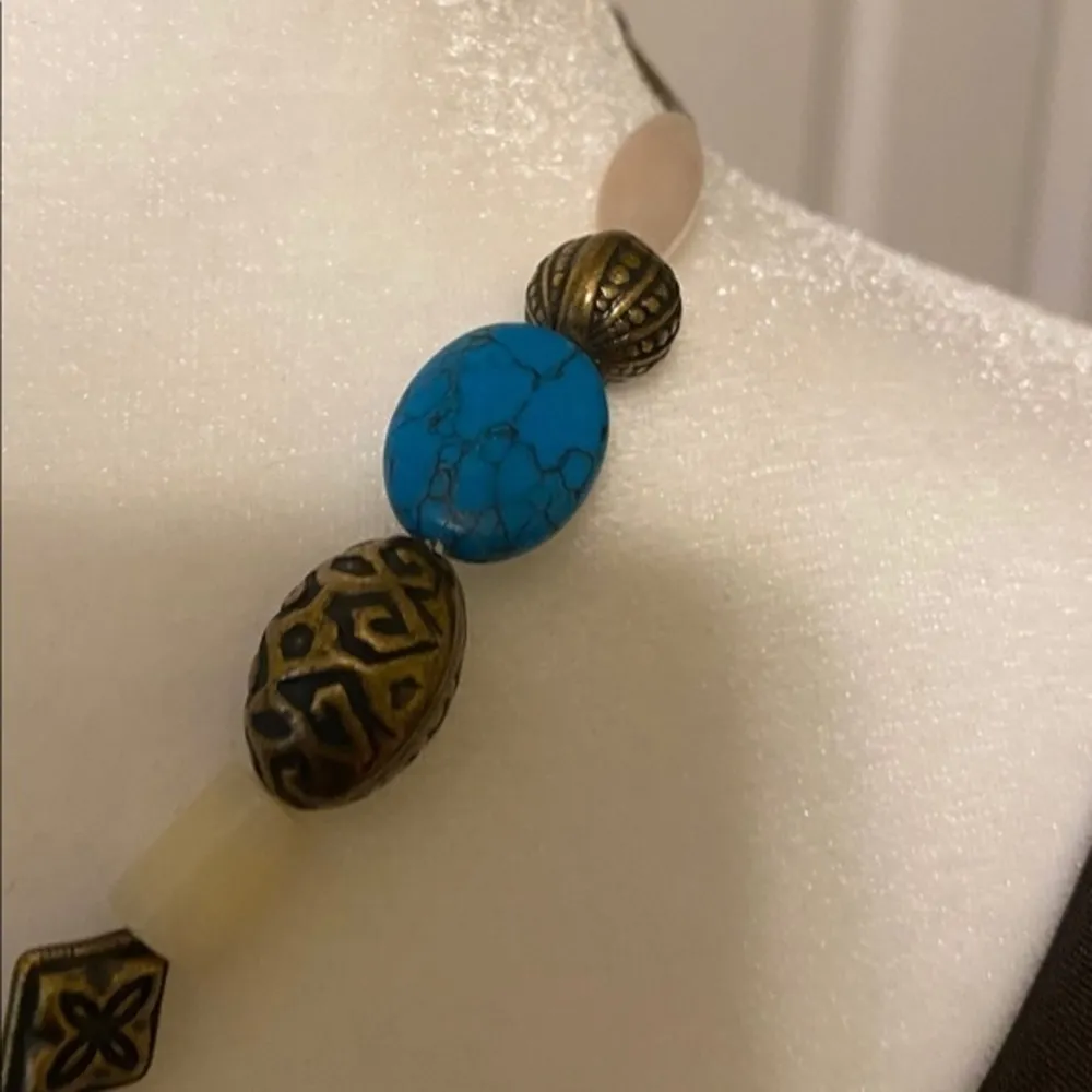 Park Lane Elle Pink Quartz Turquoise Necklace and earrings - Image 6