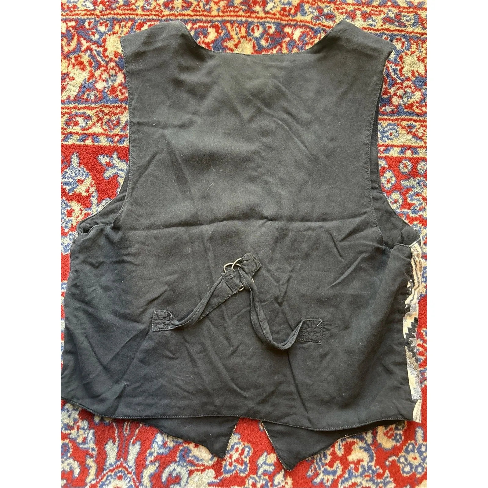 Vintage 90s Jane Ashley Tapestry Vest With Buttons Size Small - Image 4