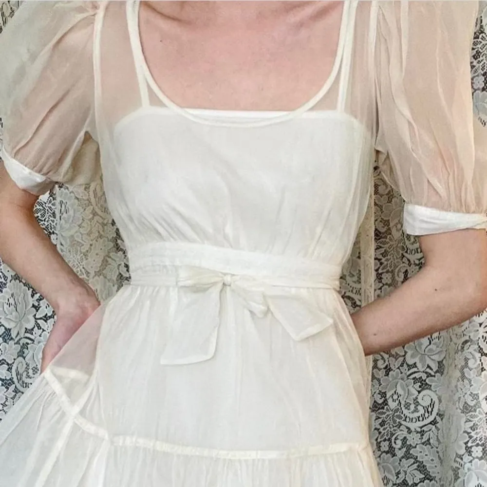 Danielle Bernstein tulle mini dress cream size small - Image 2