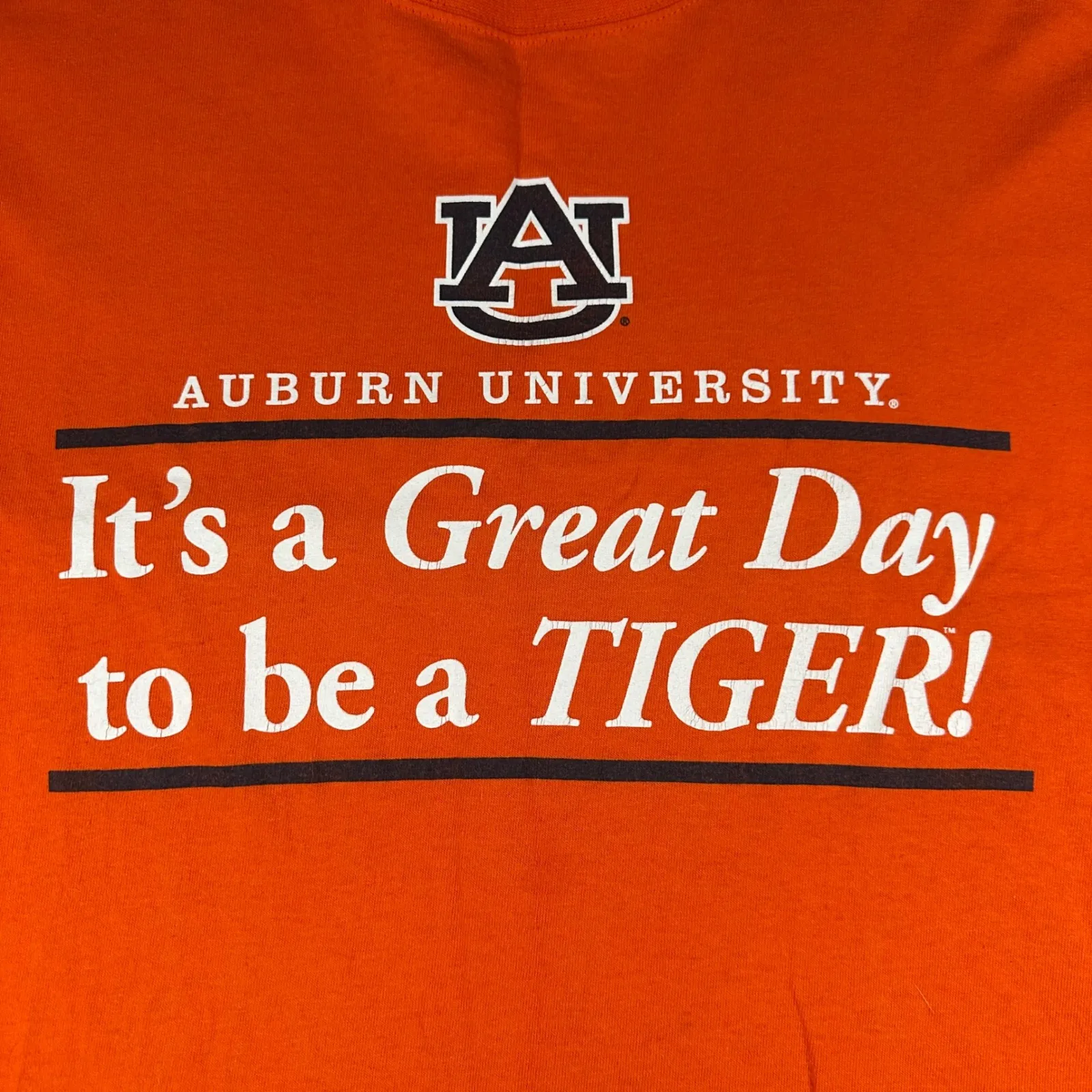 Auburn University Tigers T Shirt Large Soffe Orange College Football NCAA Vtg - Image 2