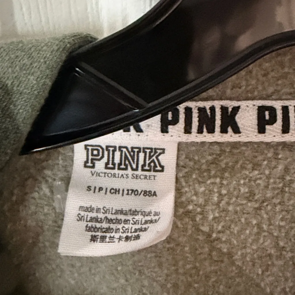 Victoria's Secret Pink Hoodie green camo size small cropped - Image 2