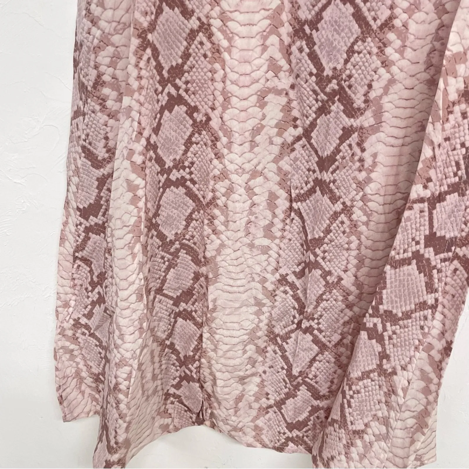 Equipment Pink Snake Print Silk Sleeveless Shift Dress Women XS Mini Button Down - Image 7