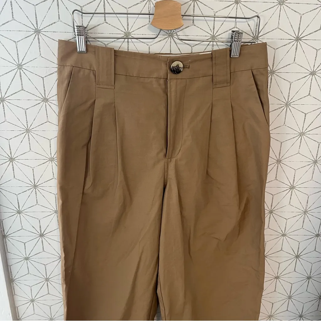 Ganni Drapey Pleat Loose Brown Trouser Pant - Image 6