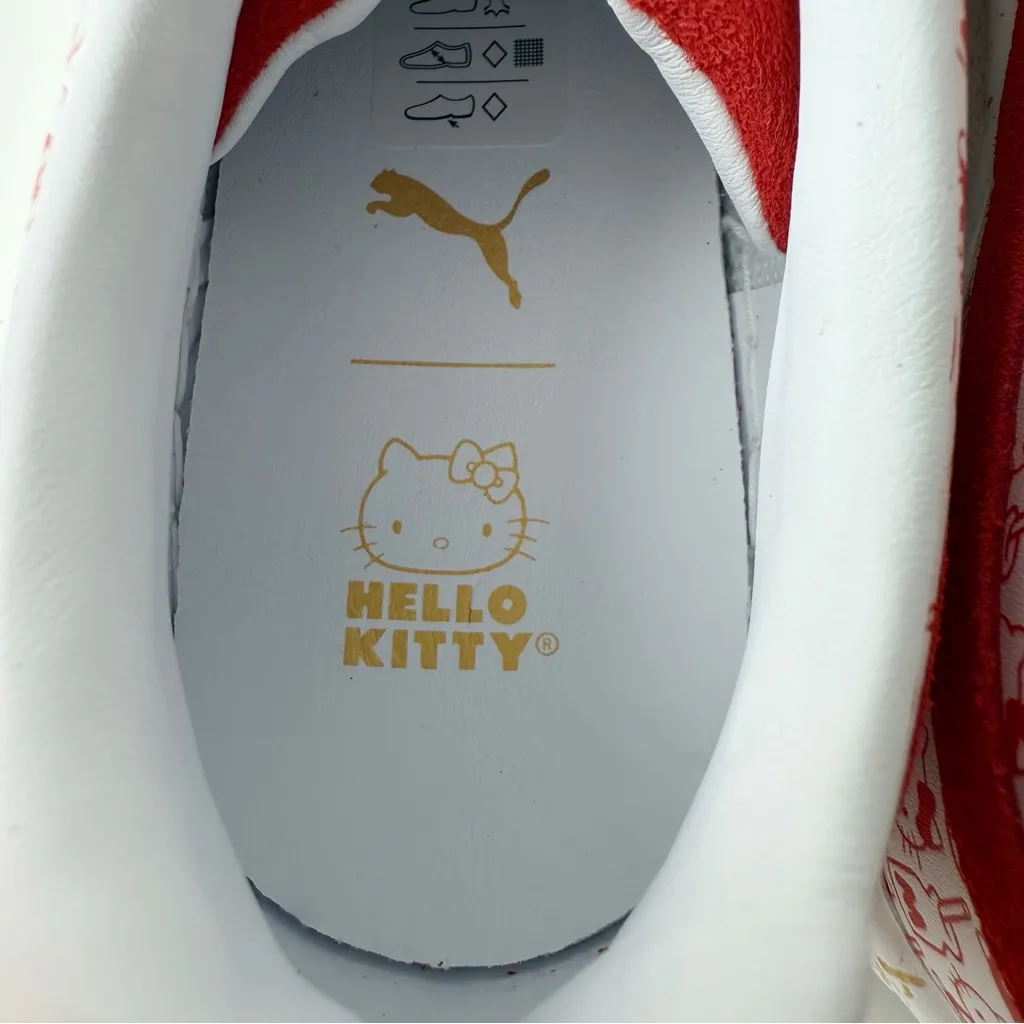 Hello Kitty Puma Suede Classic Sneakers Womens Size 7.5 Shoes Bright Red White - Image 6