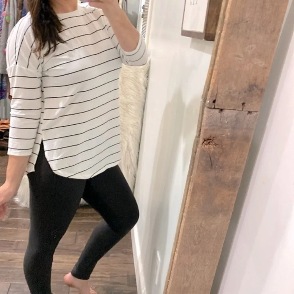 Just Be white & black striped top size medium - Image 3