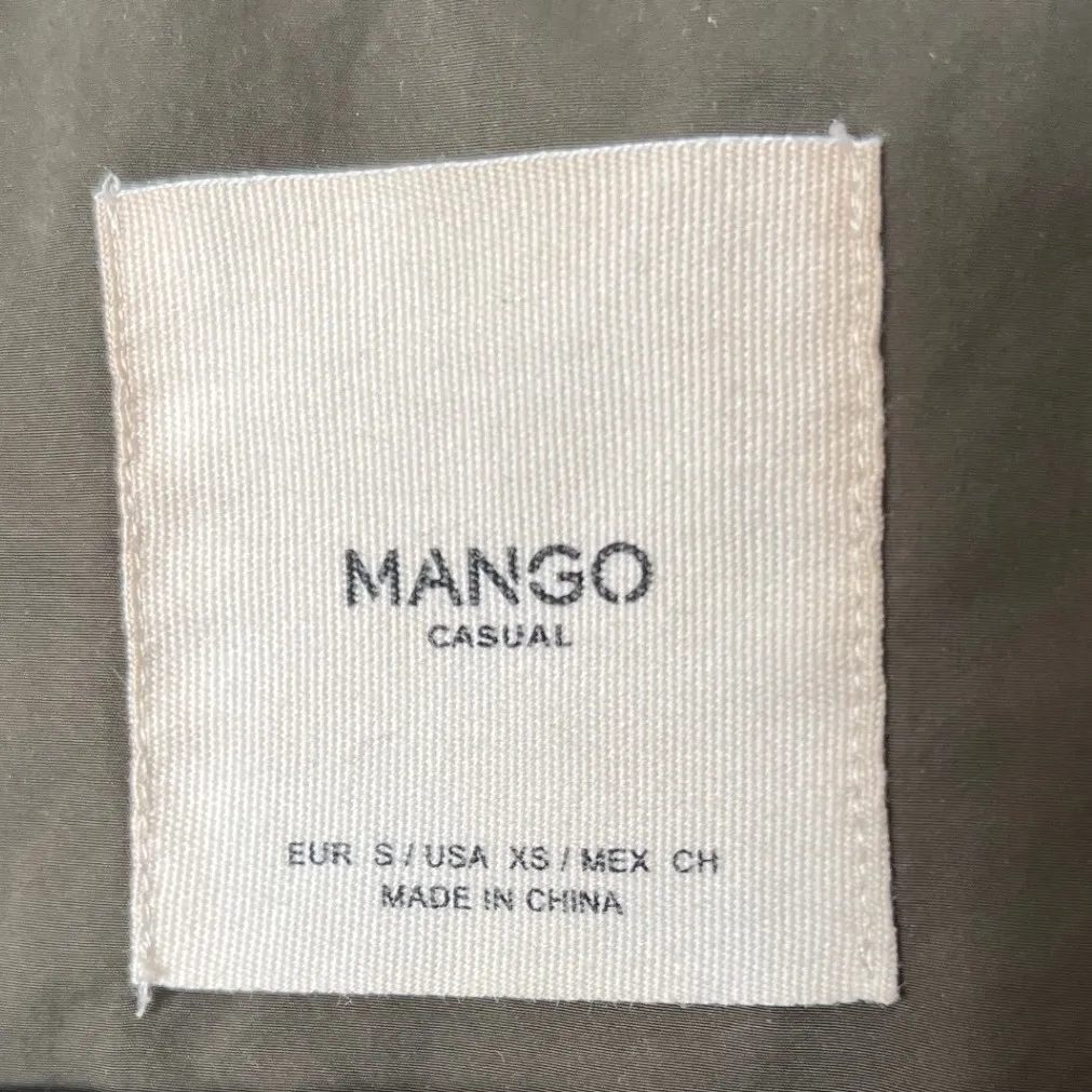 Mango Olive‎ Green Lightweight Water Repellent Fall Hooded Jacket XS EUC - Image 6