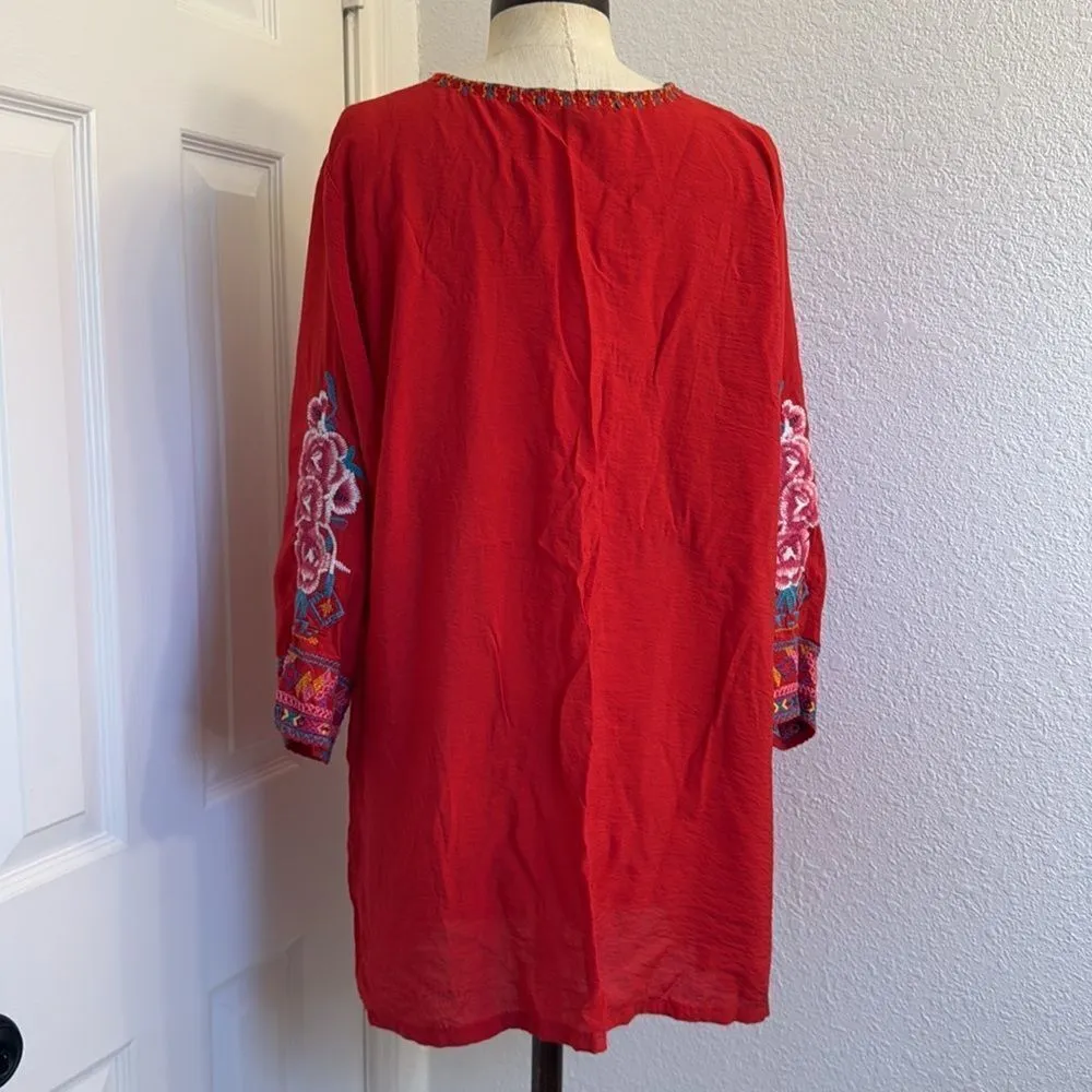 Calessa embroidered floral Red Size 1X - Image 12