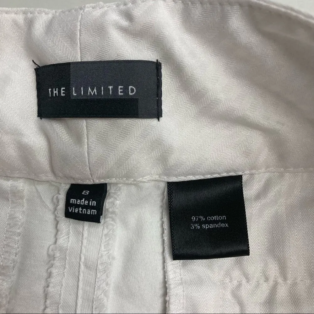 THE LIMITED, Women’s Bermuda White Shorts, Size 8, belt loops, 97% cotton, 3% spandex - Image 5