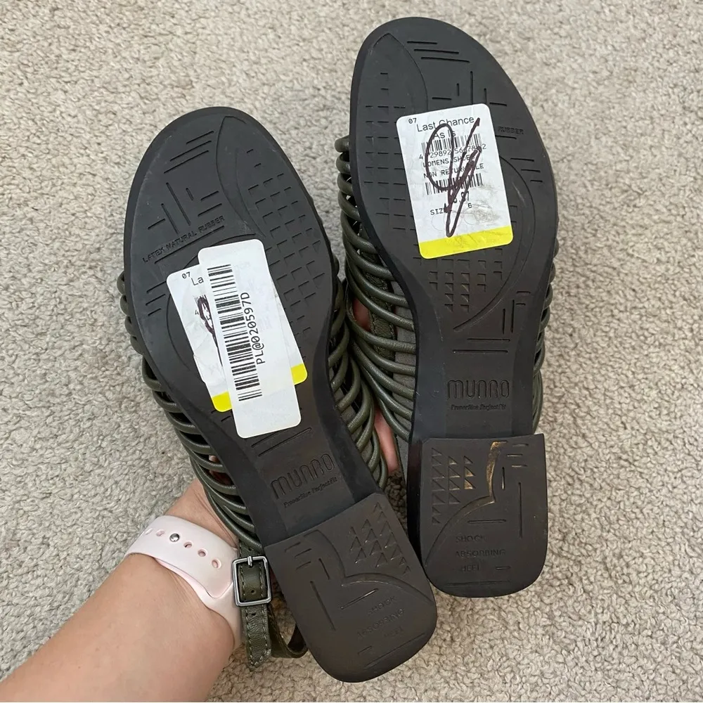 Munro Celia Slingback Sandals Military Green 6 - Image 5