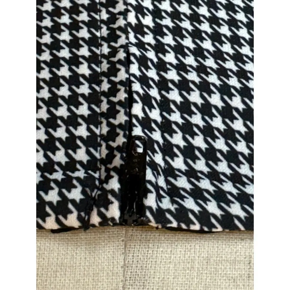 C/meo Collective Shirt Women Small Black White Houndstooth Pleated Cropped Top - Image 8