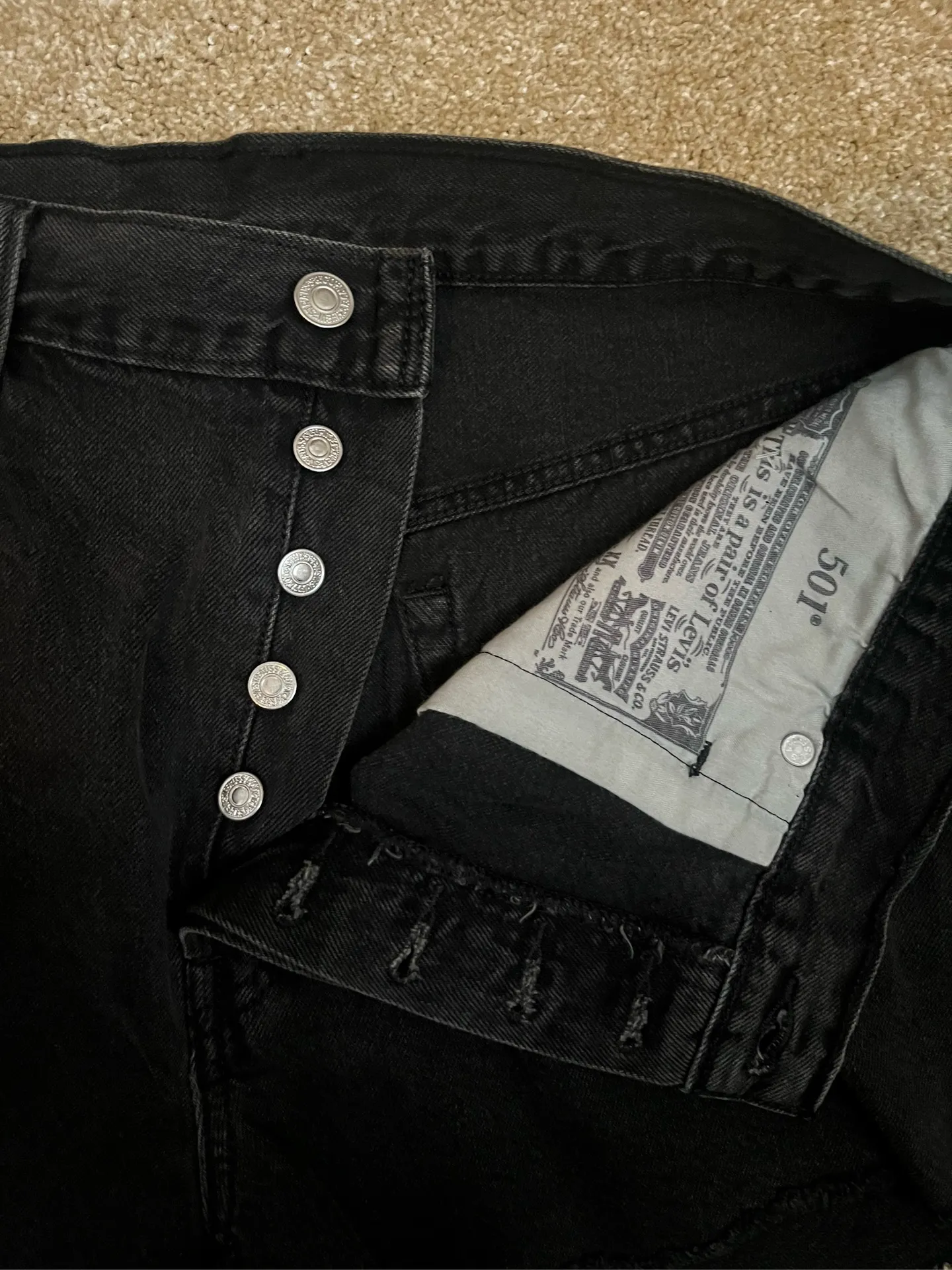 Levi’s 501 Black Jean Shorts  - Image 3