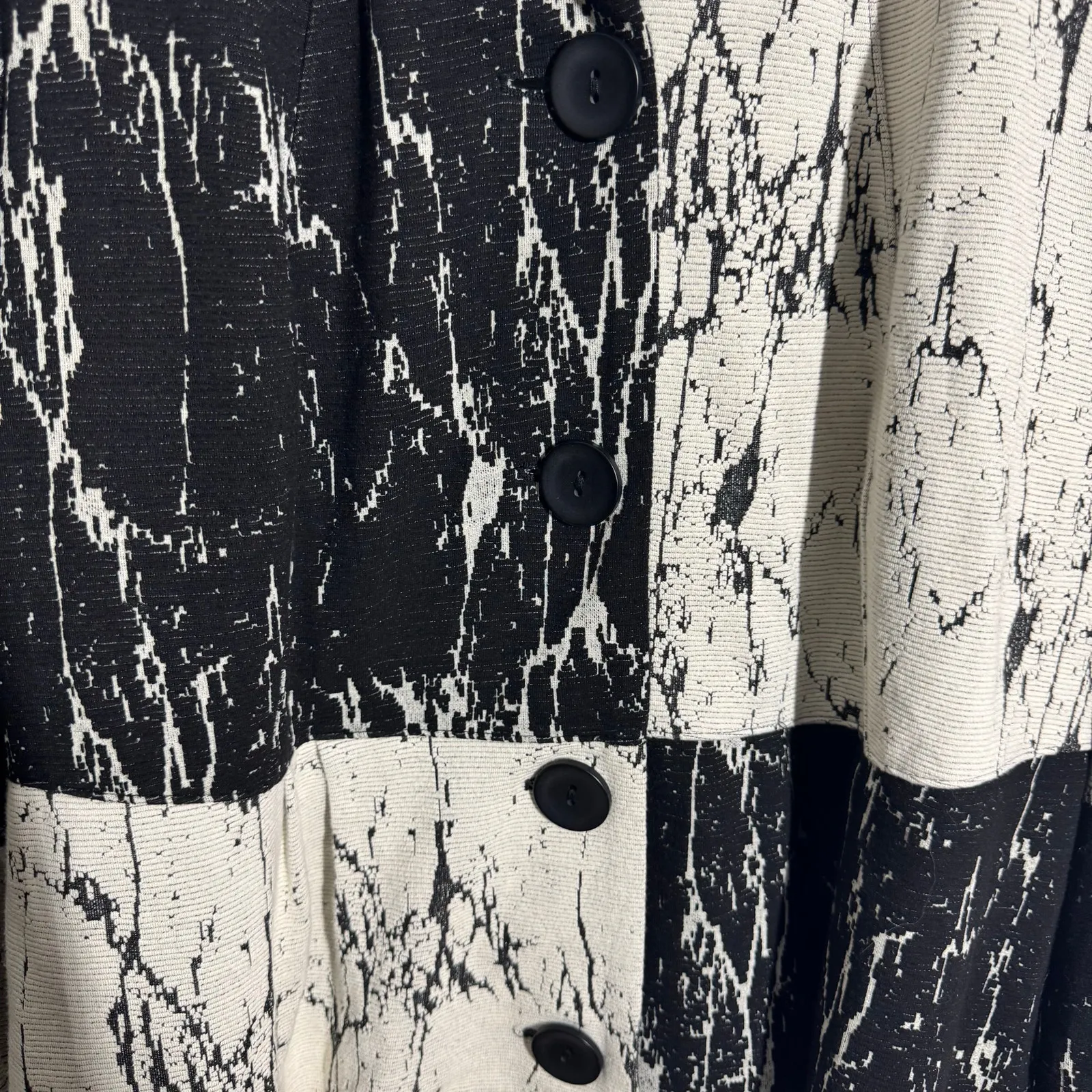 Ali Miles Womens Sweater Cardigan XL White Black Button Front Long Bell Sleeve - Image 6