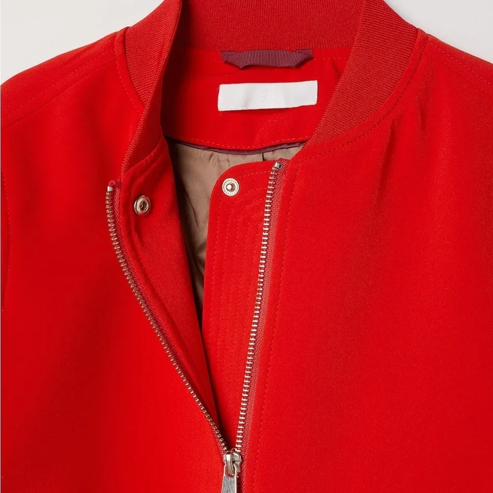 H&M Red Blazer zip up Jacket 8 - Image 9