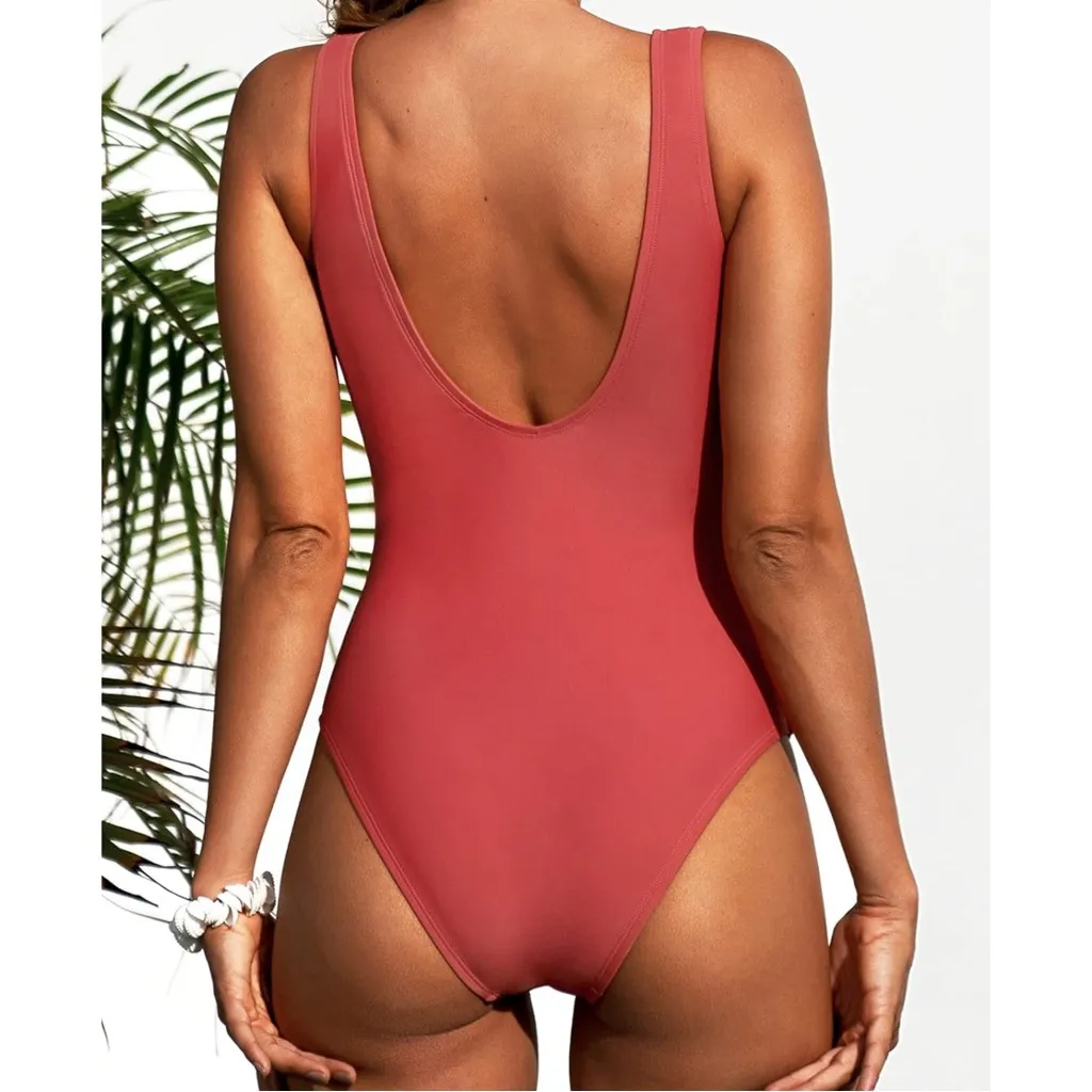 Cupshe Crisscross Front Burnt Orange One Piece Swimsuit sizeL             ordrA3 - Image 3