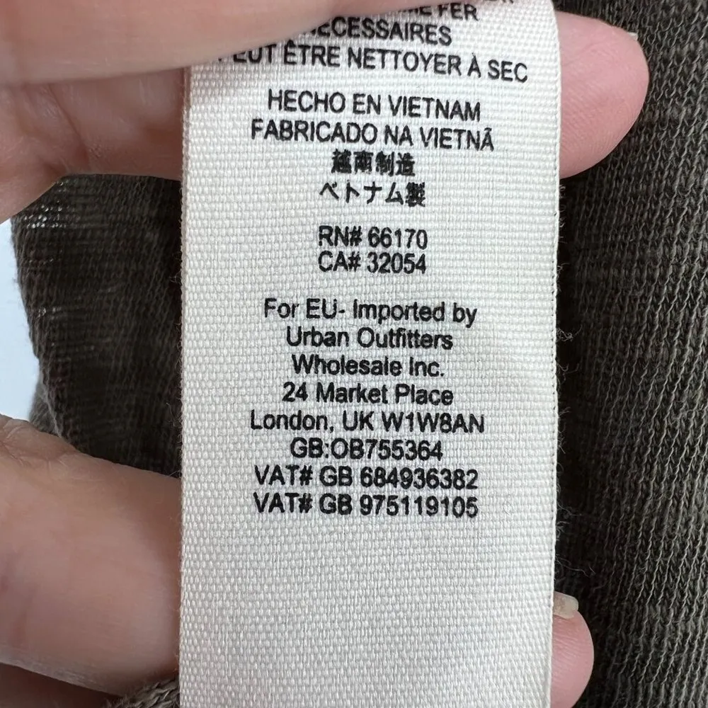 Free People Aster High-Low Henley Tunic Top Size XS Olive Green Linen Blend - Image 10