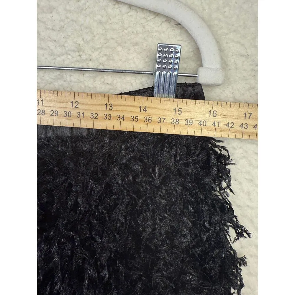 Anthropologie Sunday‎ In Brooklyn Chantal Black Fringe Couture Maxi Skirt Medium - Image 3