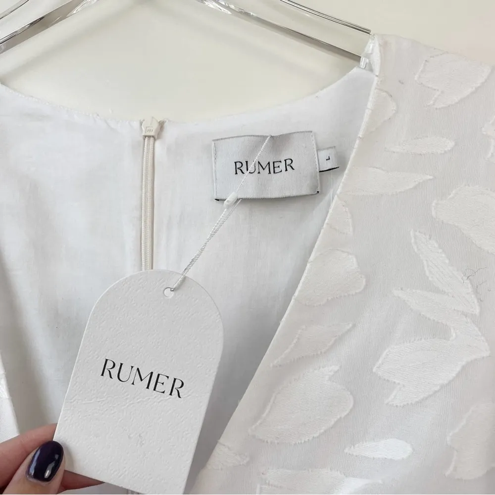 Rumer Dress Long Sleeve Mini Cut Out Floral Design Australian Puff Sleeve NWT L Size L - Image 3