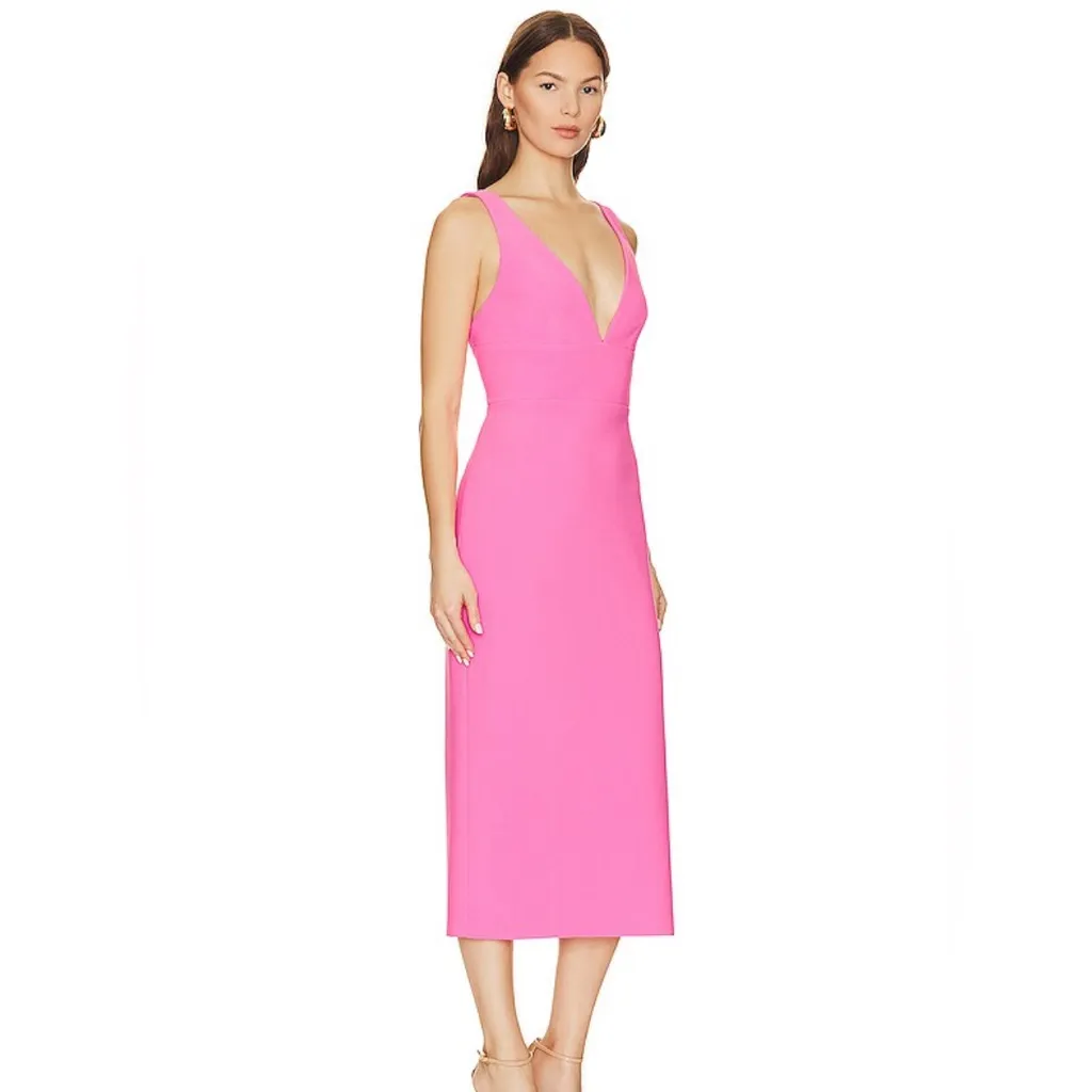 New! Amanda Uprichard Nelly Dress in Shocking‎ Pink Sz Small $229 - Image 2