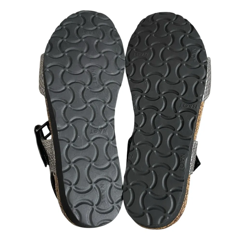 Naot Pamela Snake Skin Print Silver Metallic Leather Sandals Women’s 36 US 5 - Image 7