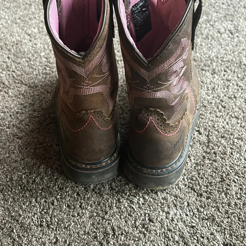 Hytest steel toe women’s cowboy boots‎ size 6.5 Brown - Image 3