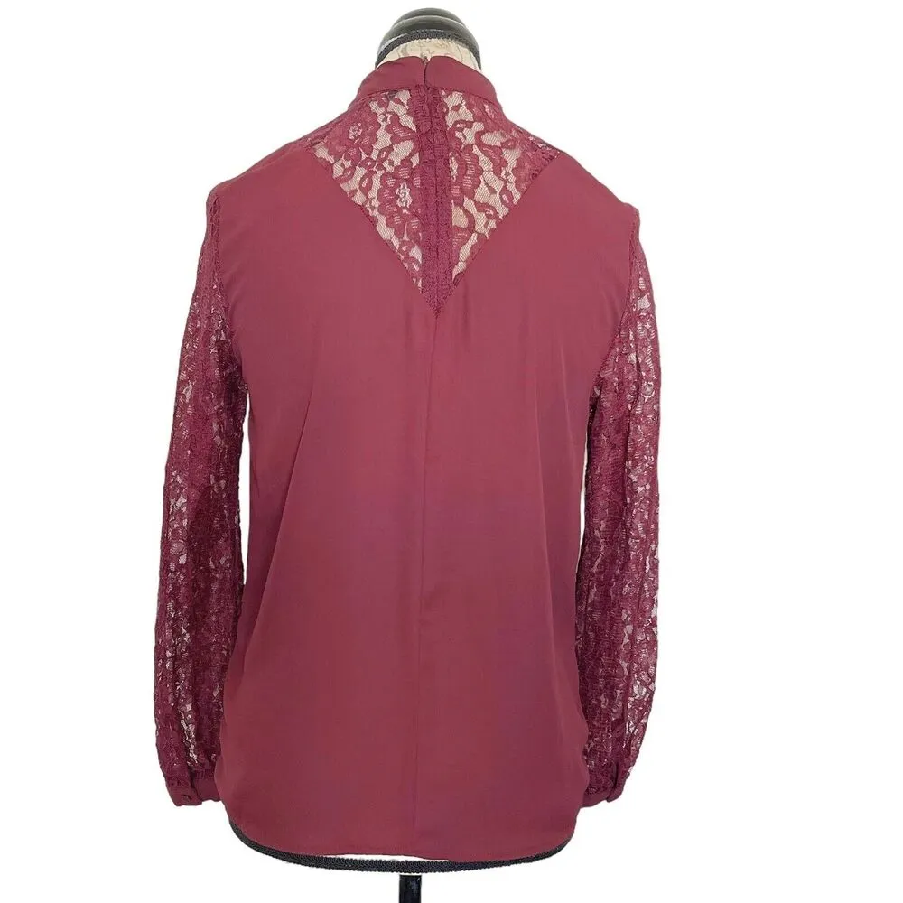 Primark Blouse Sz 4 Victorian Inspired  Lace Long Sleeve Romantic Evening Date - Image 4
