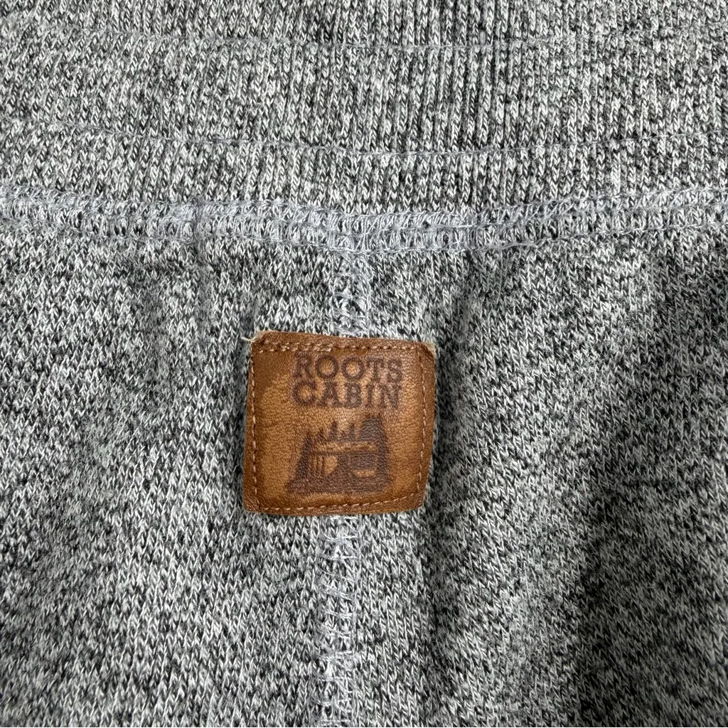 roots Canada cabin collection cuff sweatpants size Small salt pepper gray jogger - Image 7