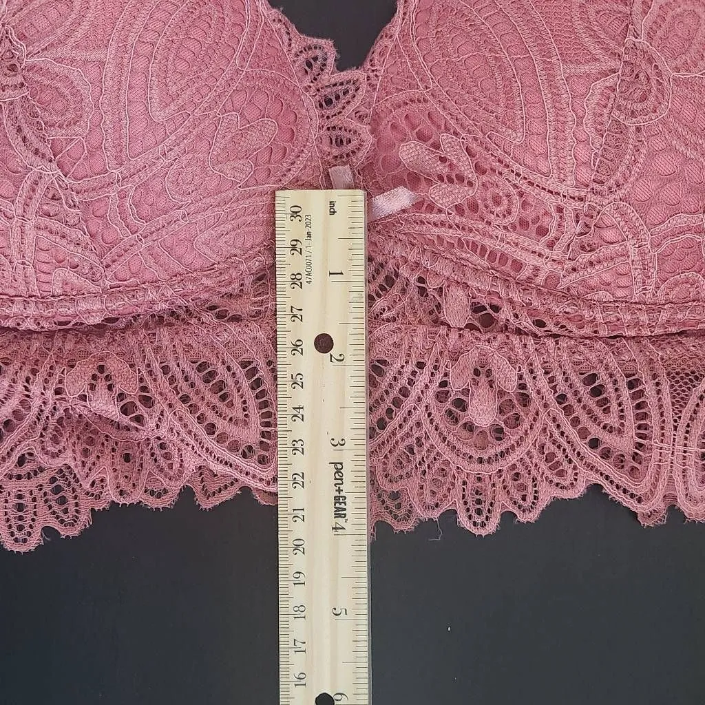 Frederick's of Hollywood Pink Lace Bralette Size Medium NWT Rose Pink Bralette - Image 10