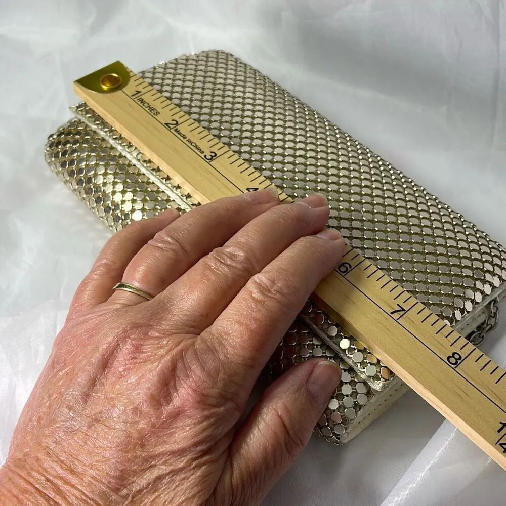 NWT Gunne Sax Jessica McClintock silver chainmail crossbody bag. - Image 8