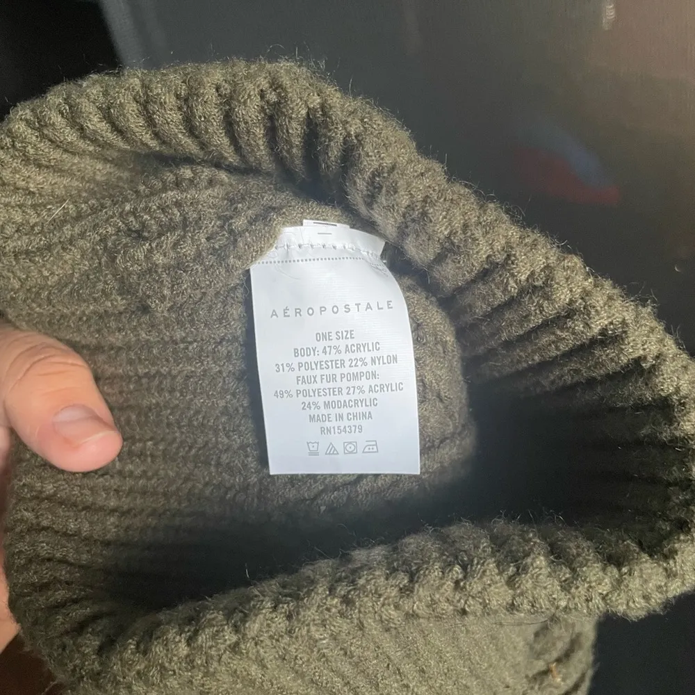 Aeropostale Green Knit NWT BEANIE HAT Warm Winter - Image 2