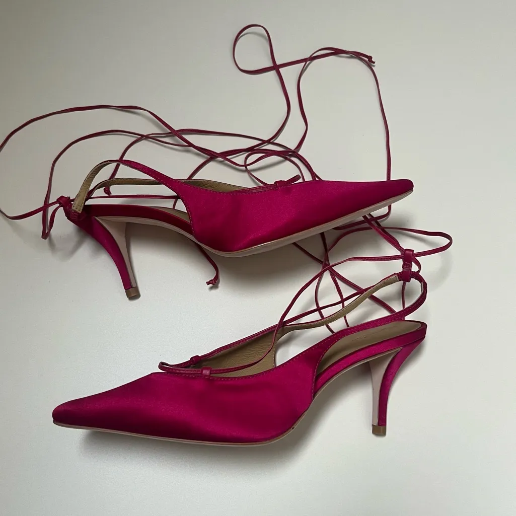 Reformation Carmella Strappy Slingback Heels in Pink Size‎ 7 - Image 3
