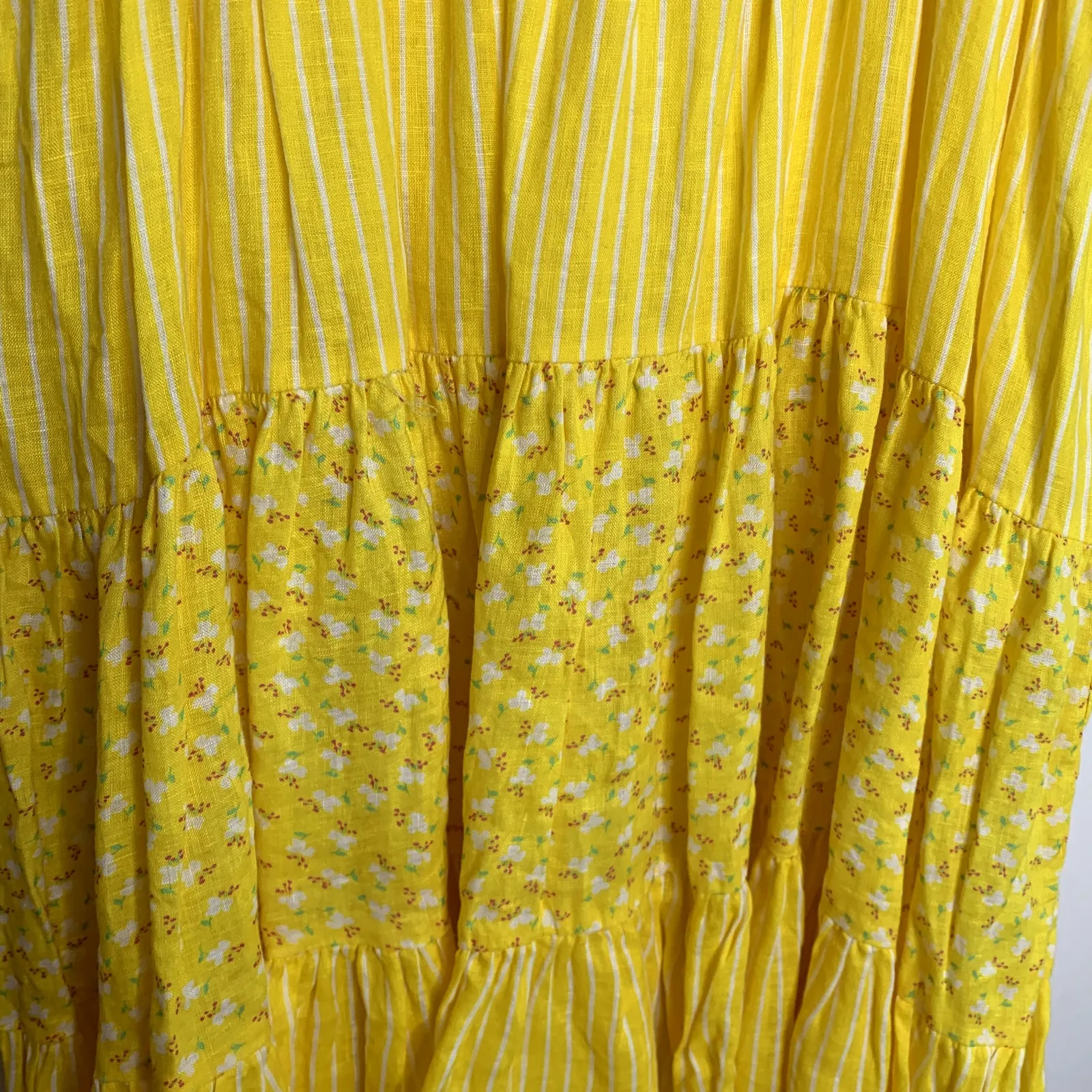 Solid & Striped The Parker Dress in Ditsy Floral Yellow Womens Medium - Image 7