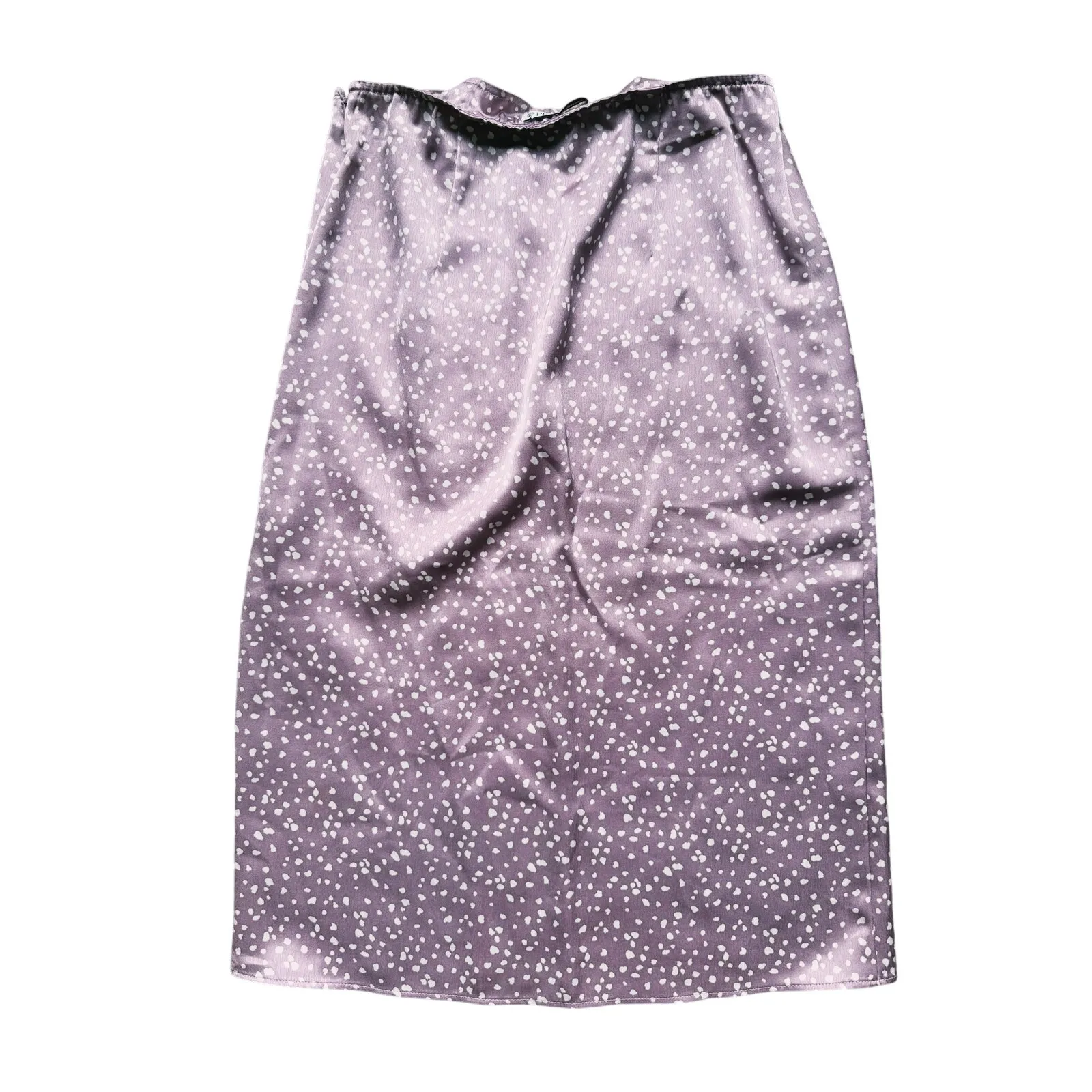 Abercrombie Satin Slit Polka Dot Midi Skirt Small P Lavender Coquette Whimsical - Image 4